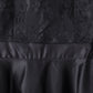 Black Long Sleeve Lace High Low Satin Prom Dress