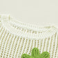 White Crochet Flower Hollow-out Sweater T Shirt