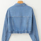 Sky Blue Medium Wash Chunky Cropped Denim Jacket