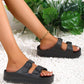 Black Double-buckle EVA Slippers