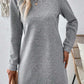 Gray Solid Color Textured Long Sleeve Shift Dress