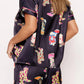 Black Western Boots Printed Short Pajama Set