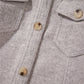 Light Grey Turn Down Collar Flap Pockets Buttoned Shacket