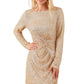 Apricot Knot Pack Hip Sequin Dress