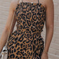 Leopard Print Halter Neck Backless Wide Leg Jumpsuit