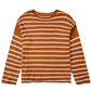 Brown Stripe Drop Shoulder Casual Sweater