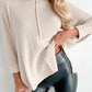 Apricot Waffle Knit Splits Batwing Sleeve Oversized Top