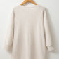 Apricot Waffle Knit Splits Batwing Sleeve Oversized Top