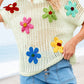 White Crochet Flower Hollow-out Sweater T Shirt