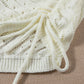 White Hollowed Crochet Cropped 2 Piece Beach Dress