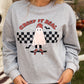 Light Grey Creep It Real Ghost Print Plus Size Sweatshirt