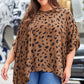 Leopard Plus Size Leopard Batwing Sleeve Tunic Top