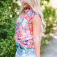 Pink Frilled Collar Floral Vest