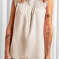 Apricot Frilled Tank Top with Buttons