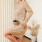 Apricot Knot Pack Hip Sequin Dress