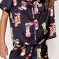 Black Western Boots Printed Short Pajama Set