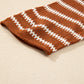 Brown Stripe Drop Shoulder Casual Sweater