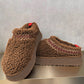 Chestnut Embroidered Sherpa Plush Thick Sole Snow Boots