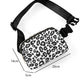 Black Leopard Print Buckle Canvas Chest Bag 20*5*14cm