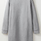 Gray Solid Color Textured Long Sleeve Shift Dress