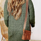 Mist Green Cable Knit Drop Shoulder Loose Fit Sweater Dress