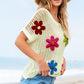 White Crochet Flower Hollow-out Sweater T Shirt