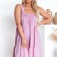 Pink Stripe Pinstriped Ruffled Hem Sleeveless Mini Flared Dress