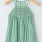 Mist Green Crochet Splicing Halter Flowy Tank Top