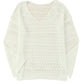 White Hollow Out Crochet V Neck Pullover Sweater