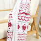 White Christmas Reindeer Snowflake Printed Sherpa Blanket