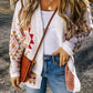 White Aztec Pattern Open Knitted Cardigan