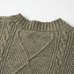 Mist Green Cable Knit Drop Shoulder Loose Fit Sweater Dress