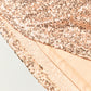 Apricot Wrapped V-neck Sequin Dress