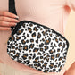 White Cheetah Print Multi Interlayer Zipped Crossbody Bag