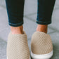 Pale Khaki Two-tone Knitted Warm Homewear Slippers