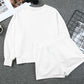 White PUMPKIN Flocking Graphic Pullover Sweatshirt and Shorts Set