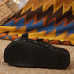 Black Suede Buckle Decor Footbed Sandal Slippers