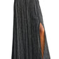 Black Printed Striped Printed Slit Wide Leg High Waist Pants