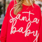 Fiery Red Christmas Santa Baby Tinsel Graphic Sweatshirt