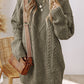 Mist Green Cable Knit Drop Shoulder Loose Fit Sweater Dress