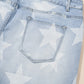 Beau Blue High Waist Star Pattern Plus Size Jeans