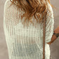 White Crochet Flower Hollow-out Sweater T Shirt