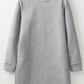 Gray Solid Color Textured Long Sleeve Shift Dress