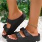 Black Double-buckle EVA Slippers