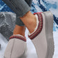 Gray Contrast Print Suede Plush Lined Snow Boots