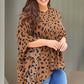 Leopard Plus Size Leopard Batwing Sleeve Tunic Top