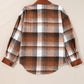 Cinnamon Plaid Corduroy Patchwork Chest Pocket Shacket