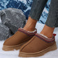 Chestnut Contrast Print Suede Plush Lined Snow Boots