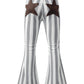 Stripe Star Embellished Western Flare Jeans