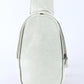 Gray Faux Leather Zipped Crossbody Chest Bag